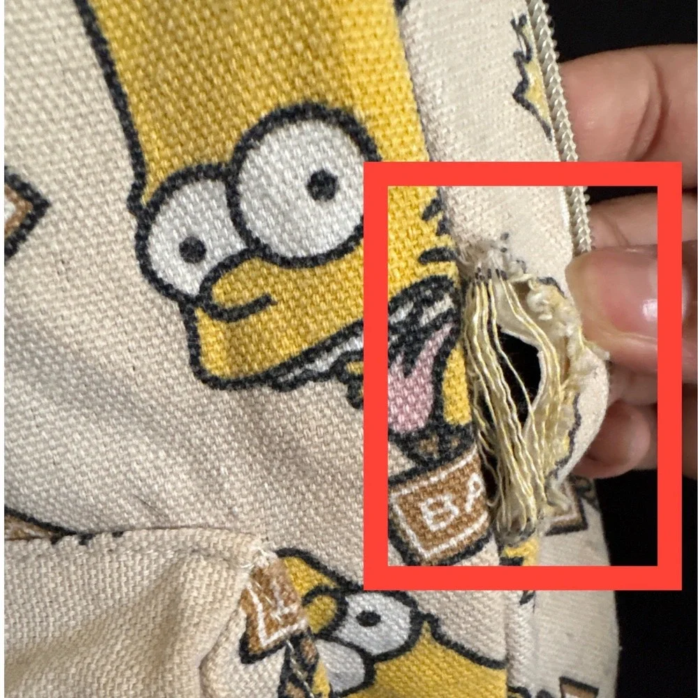 RARE JanSport The Simpsons Bart Simpson All Over Print Canvas Backpack Yellow